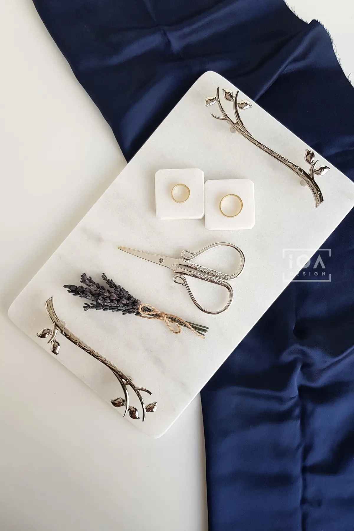 

Asian-real marble promise/engagement tray + scissors + 2 pcs removable ring luxury 2022 tray Tea tray Tea tray