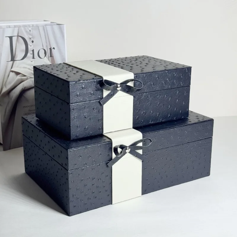 

Leather Jewellery Box Necklace Pendant Jewelry Boxes Modern Minimalism Bracelet Storage Case Luxury Desktop Organizer Supplies