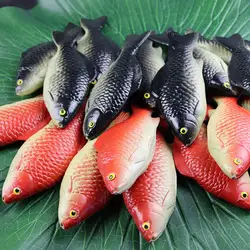 Simulated Fish Model Realistic Black White Artificial Crucian Figurine Fish Decoration Ornament Kids Animal Learning Toy Gifts