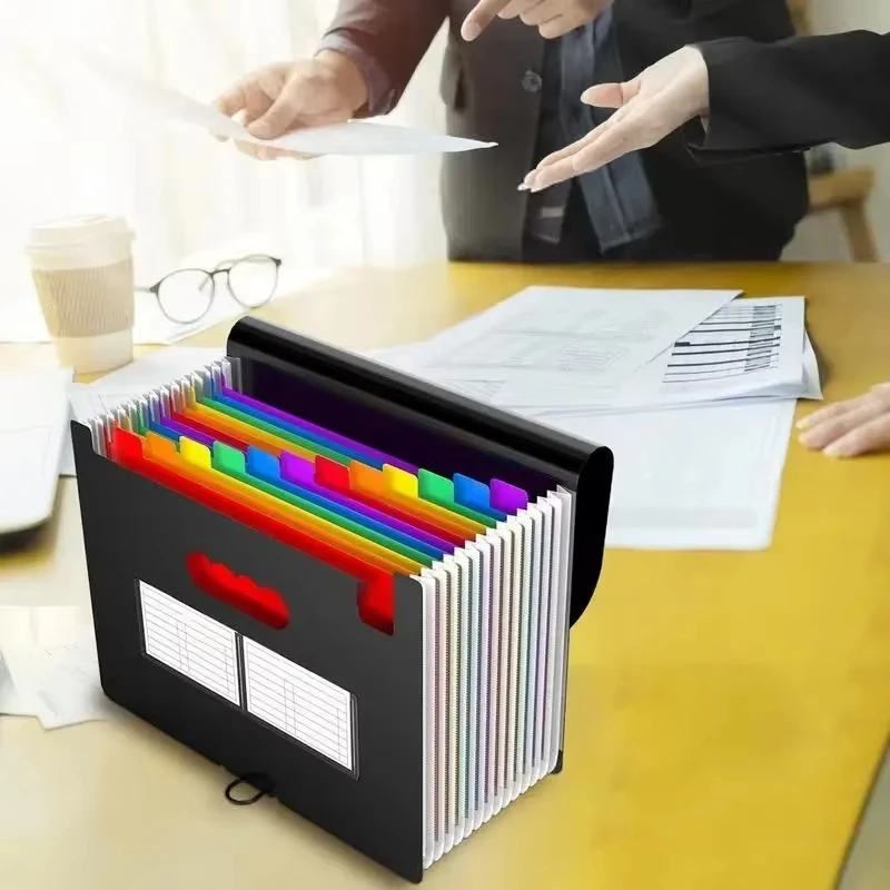 

Filing Box 13/25 Pockets Accordian File Expanding File Folder Organizer Portable Colorful Paper/Bill/Receipt/Document Holder