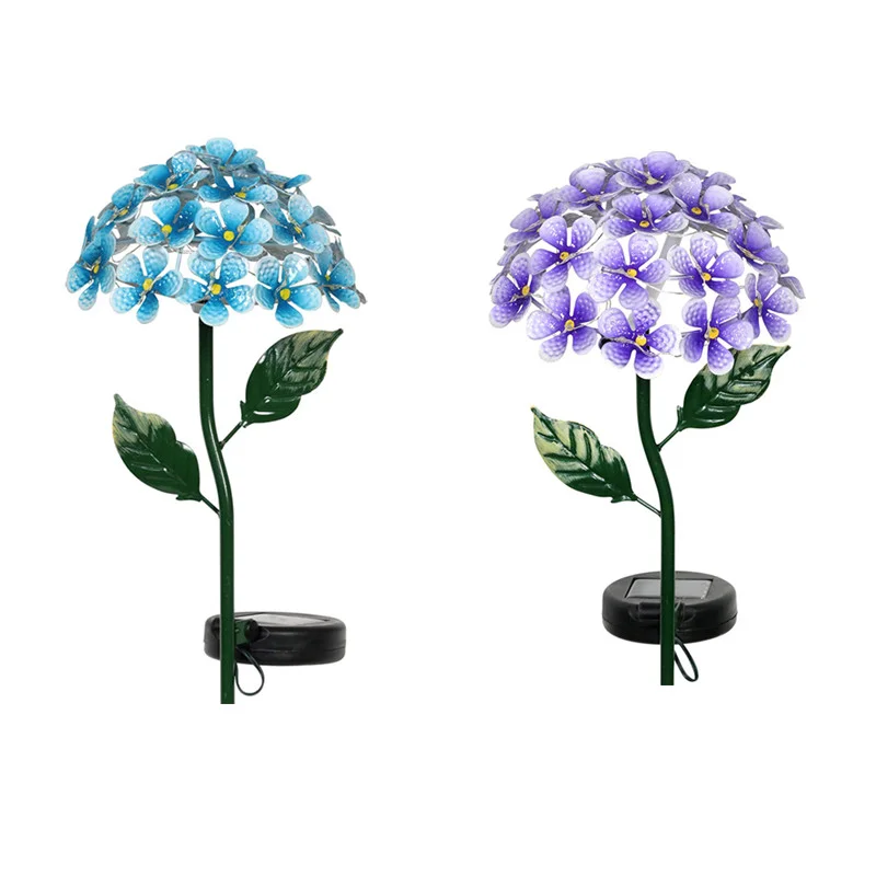 

LED Solar Lights Outdoor Artificial Hydrangea Simulation Flower Waterproof Garden Lawn Stakes Lamps Yard for Home Decoration