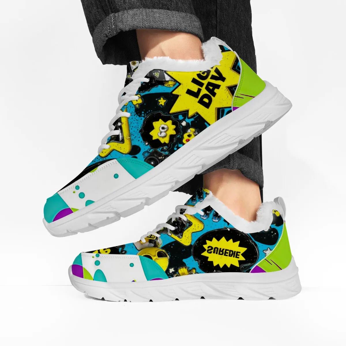 

Parent-child Casual Sports Shoes Woven Halloween Skull Pumpkin Ghost Pattern Design Lace-up White Soled Large Flat Shoes