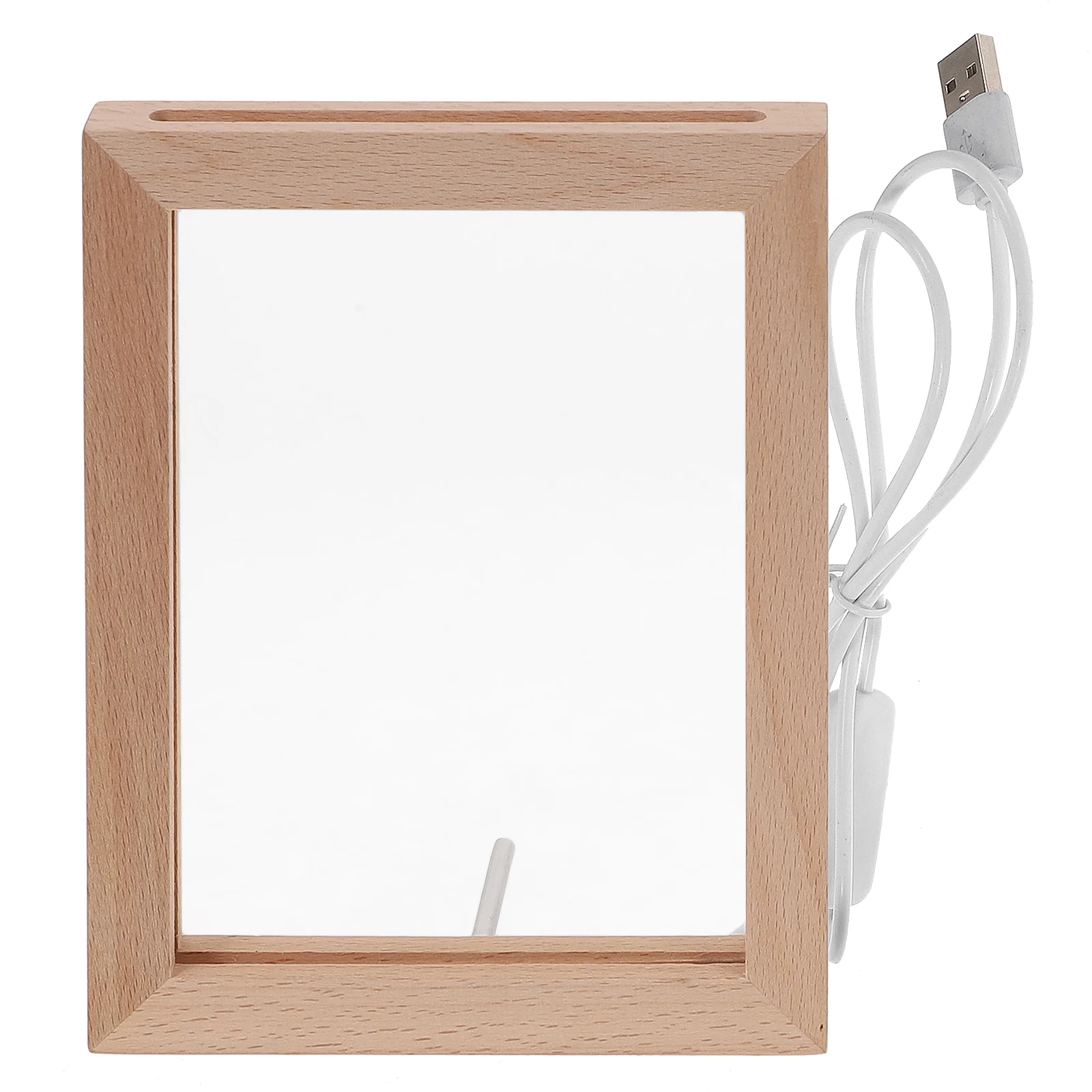 LED Photo Frame Night Light Model Railway Street Powered Wall outside up Picutre Picture Cedar Wood Reflective