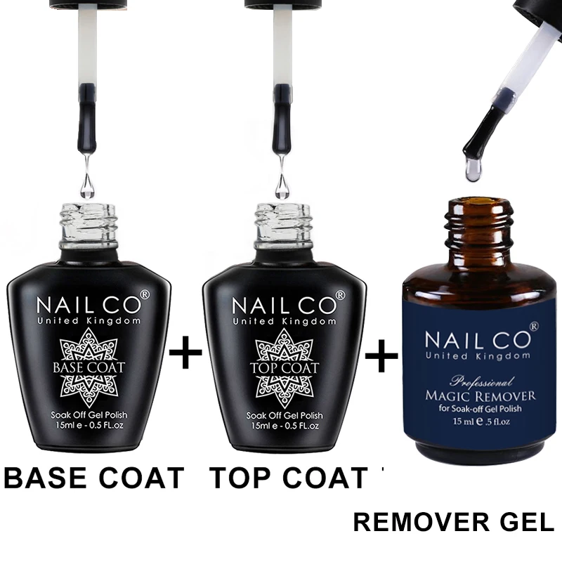 NAILCO 15 مللي هيما بولي يوريثان الحرة لا مسح قاعدة معطف مجموعة الفن تصميم هلام مسمار التمهيدي نقع قبالة الأشعة فوق البنفسجية هلام مسمار الورنيش مزيل الأظافر جل عدة #1