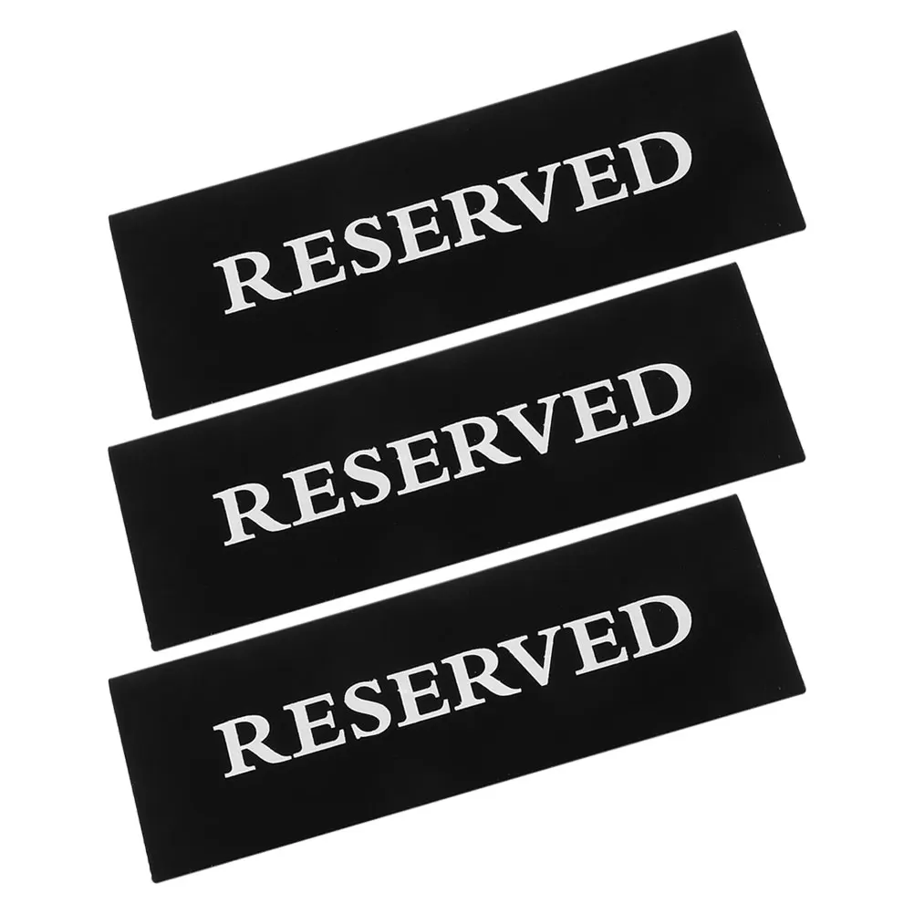 

3pcs Acrylic Table Card Signs for Hotel Restaurant Reserved Seat Place Holder No Smoking Notice Elegant Design Durability