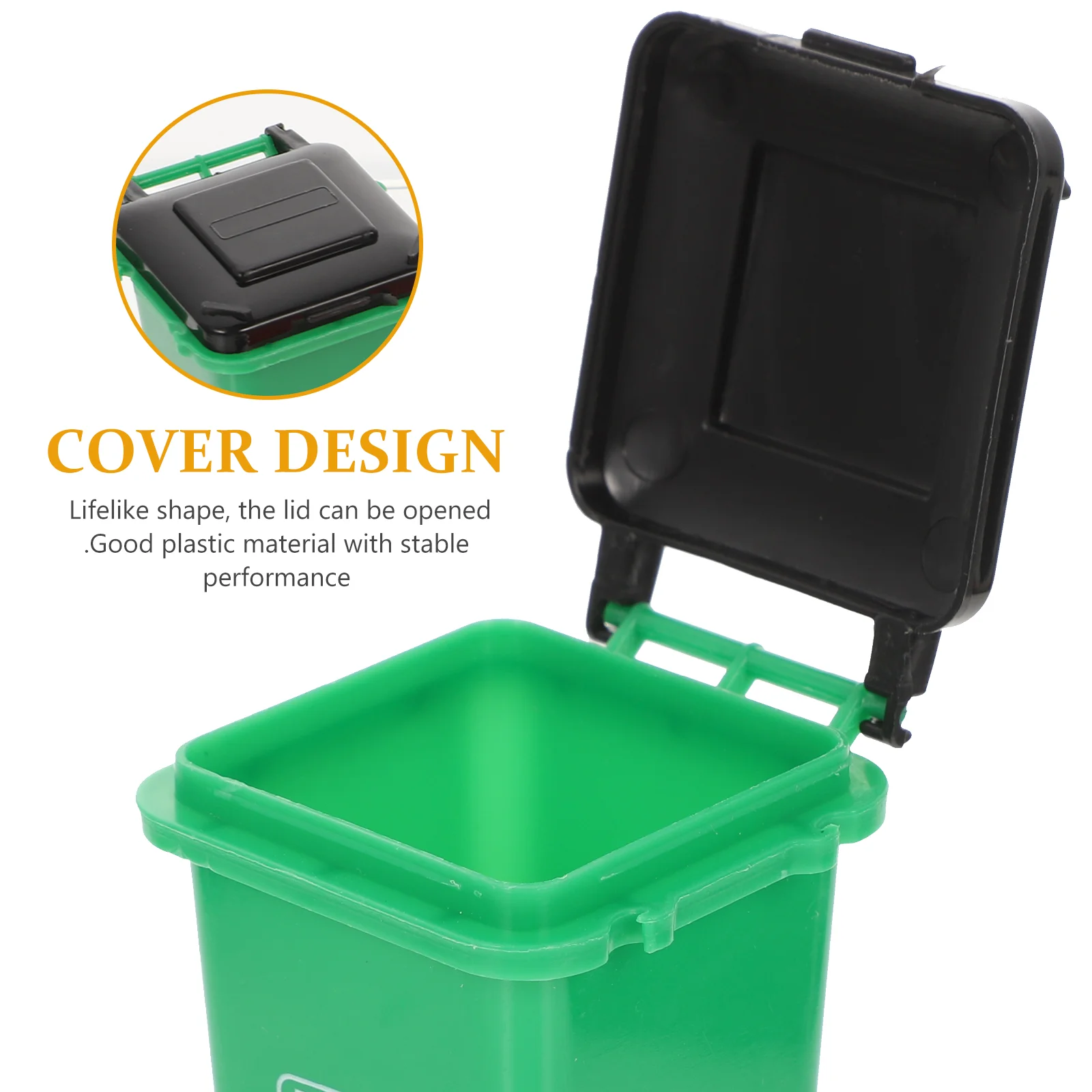 4 Pcs Mini Trash Can Garbage Bin Model Small House Waste Bins Toys Kids Classification Sorting Bin Household Merchandises
