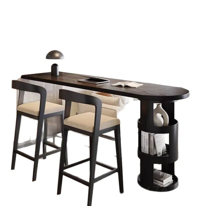 

Computer desk solid wood book solid wood bar table partition acrylic strip table sofa side cabinet creative high foot