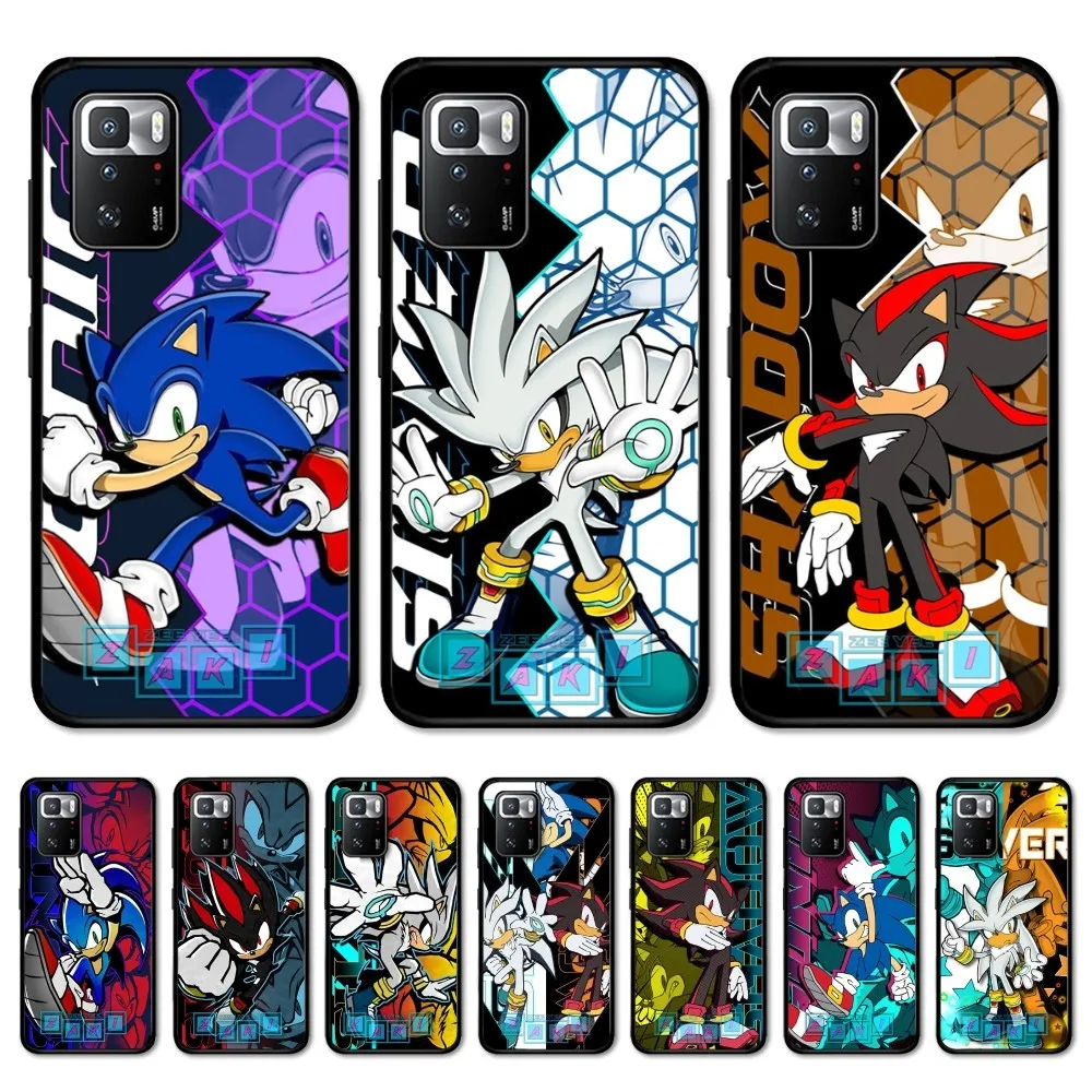 Anime Cartoon S-Sonics H-Hedgehogs Phone Case For Redmi Note 4 X 5 A 6 7 8 T 9 9S 10 11 11S 11Epro Poco M3 Pro