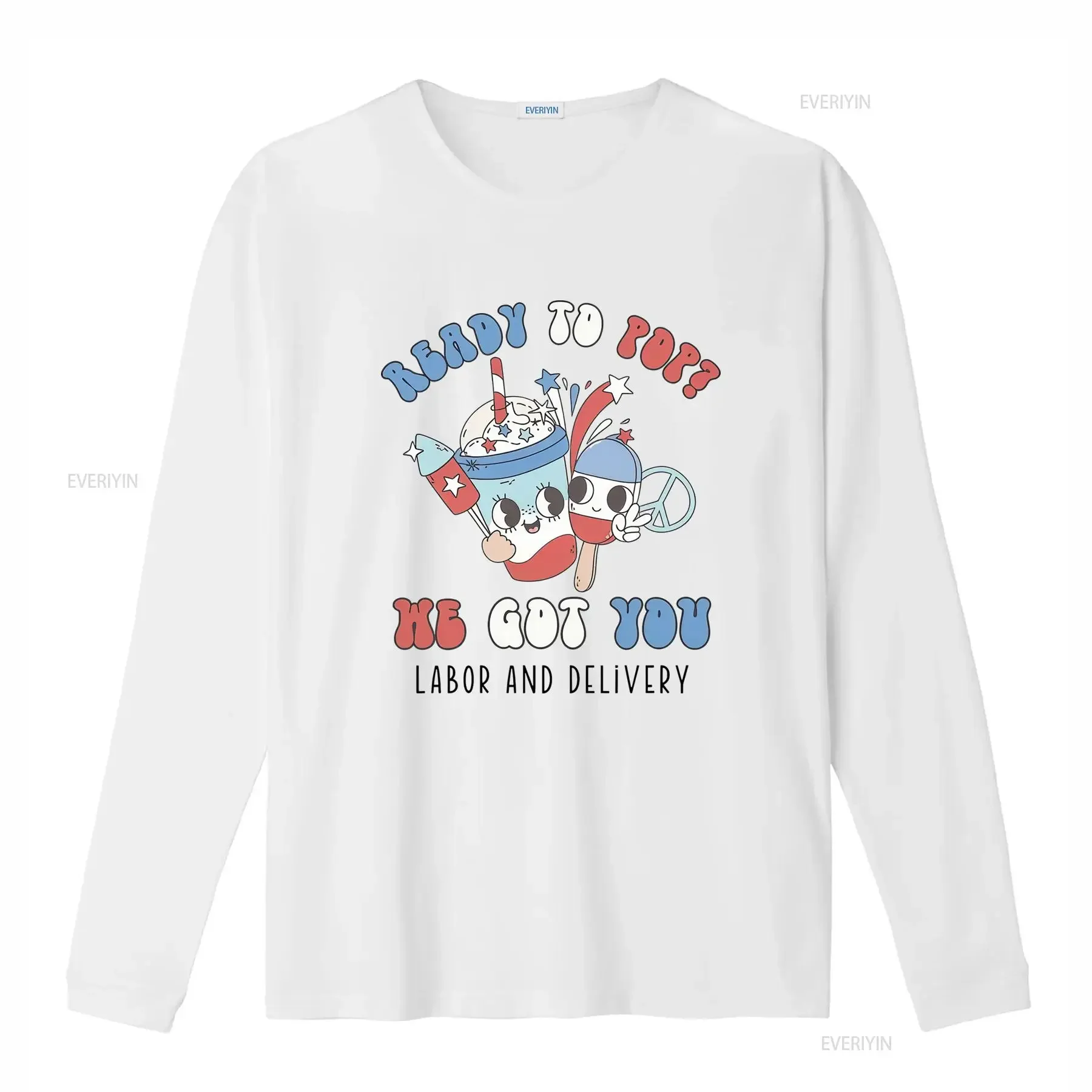 Retro Cartoon 4th of July Patriotic Cute Popsicle Milkshake Slogan Print Casual T Shirt vintage Washed Stretched homme