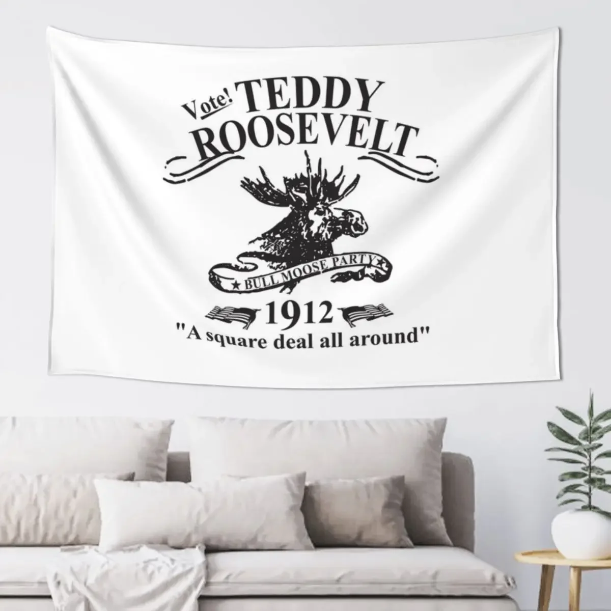 Teddy Roosevelt Bull Moose Party Tapestry Korean Room Decor On The Wall Tapestry