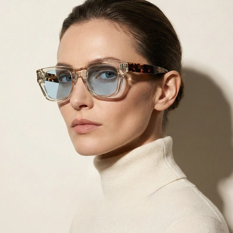 

Новые мужские и женские квадратные солнцезащитные очки в европейском и американском стиле в толстой оправе, мужские солнцезащитные очки из ацетата