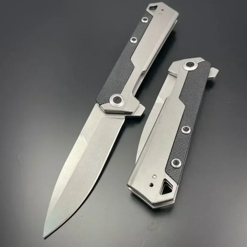 

Outdoor KS 3860 Livewire Pocket Knife 8Cr13Mov Stonewashed Blade Aluminum Handle Tactical Hunting Combat EDC Folder Sharp Tools
