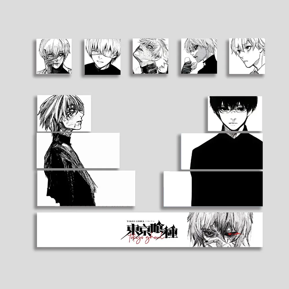 Kaneki Ken Keycaps Cherry Profile PBT Dye-Sub Mechanical Keycaps Aula Madlion Wooting Creative Cool Anime Tokyo Ghoul Keycaps