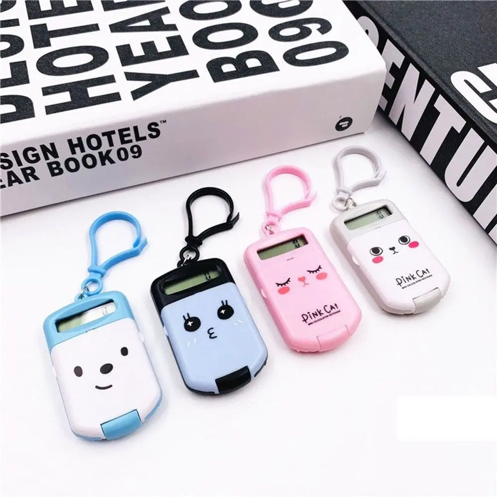 

kawaii Portable Pocket Size 8 Digits Display Key Ring Cartoon Stationery Calculating Tool Calculator School Office Supplies