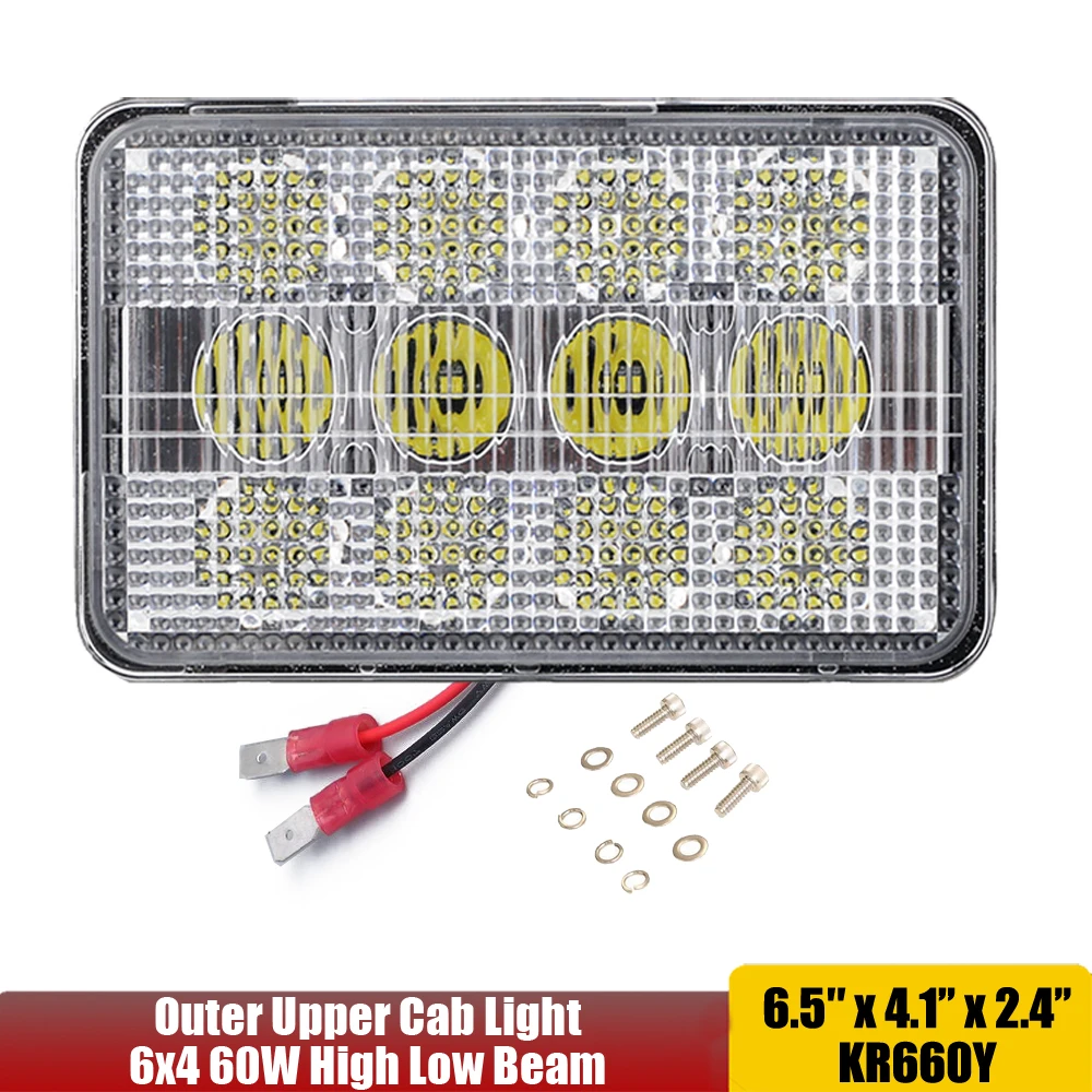 

138225A1 Fits Case IH Combines 2377, 2388, 2577, 2588+ 6x4 60W 12V 24V Led Sealed Combo Beam x1pc