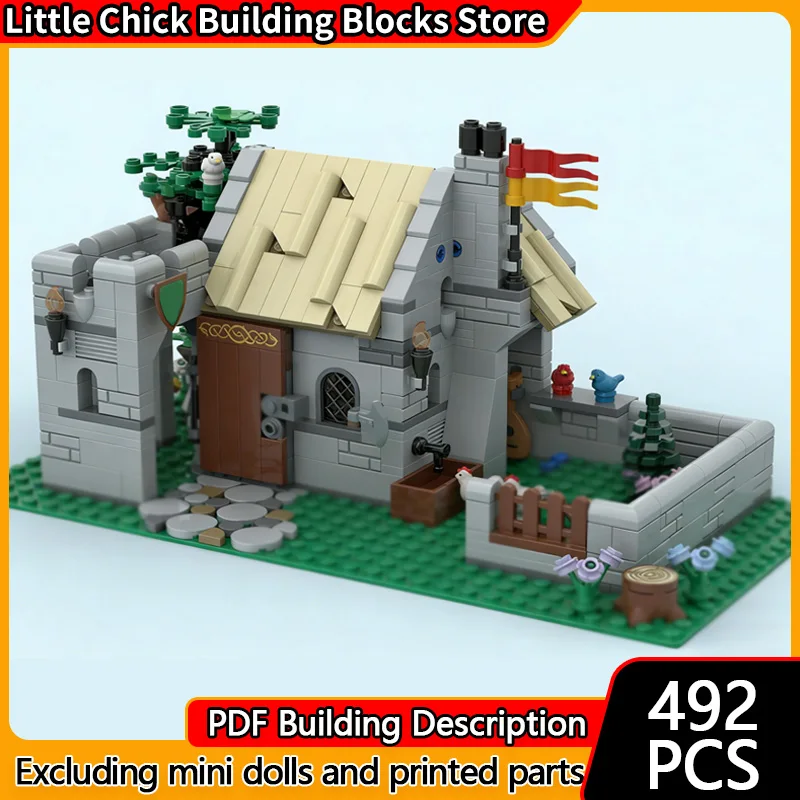 

Medieval Castle Model MOC Building Bricks Medieval Cottage Modular Technology Gifts Holiday Assemble Children Toys Suit
