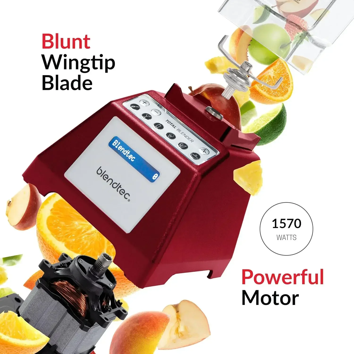 Blendtec Total klasik Blender asli-WildSide + Jar (90 oz) - Professional-Grade Power - 6 siklus pra-program