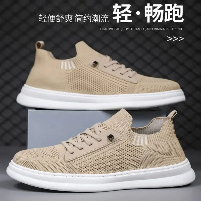 Mesh Men\'s Shoes Trendy Fashion Casual Sports Shoes Lightweight Soft-soled Running Wear Resistant Mesh Shoes