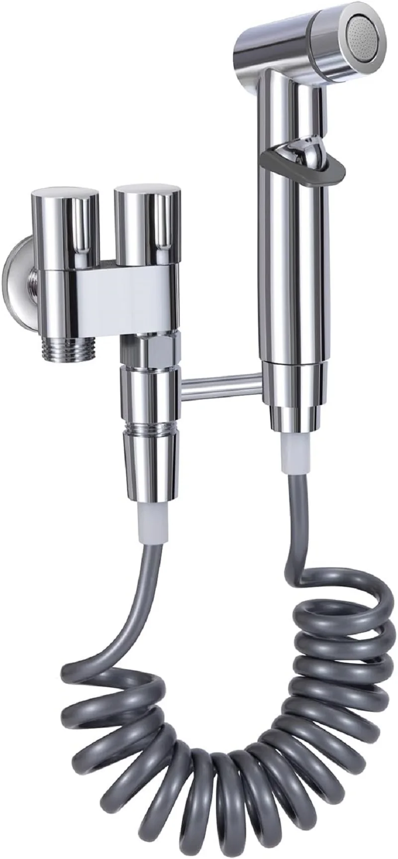 Handheld Toilet Nozzle Pressurization Spray Suit Double Outlet Angle Valve Wall Mounted Double Outlet Toilet Accessories