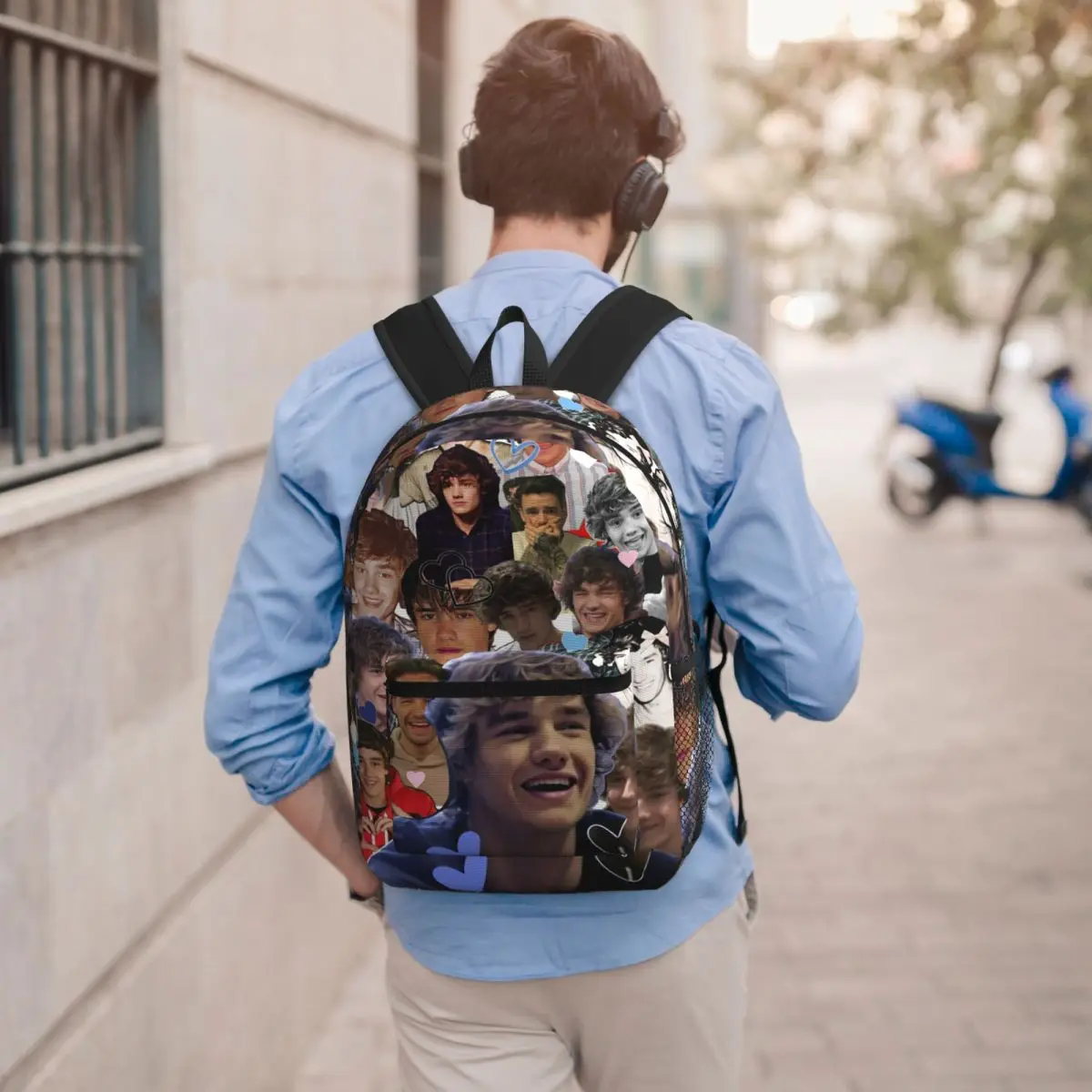 Liam Payne Photo Collage Backpack Student Boys Girls BookBag Children School Bag Computer Shoulder Bags for Men Women