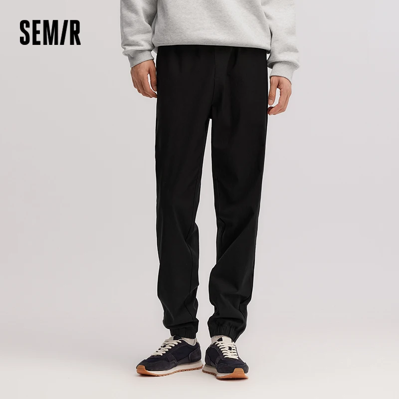 Semir Jogger Pants Men Thickened Brushed Black Sportswear 2025 New Winter Versatile Athletic Casual Pants