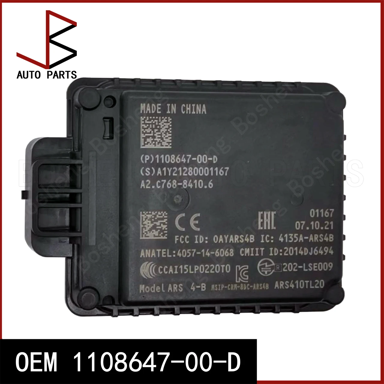 

Radar Sensor OEM 1108647-00-D 1108647-00-B58-72-0034 for Tesla Model S 2012- Model Y 2020-2025 Model3 2017-23