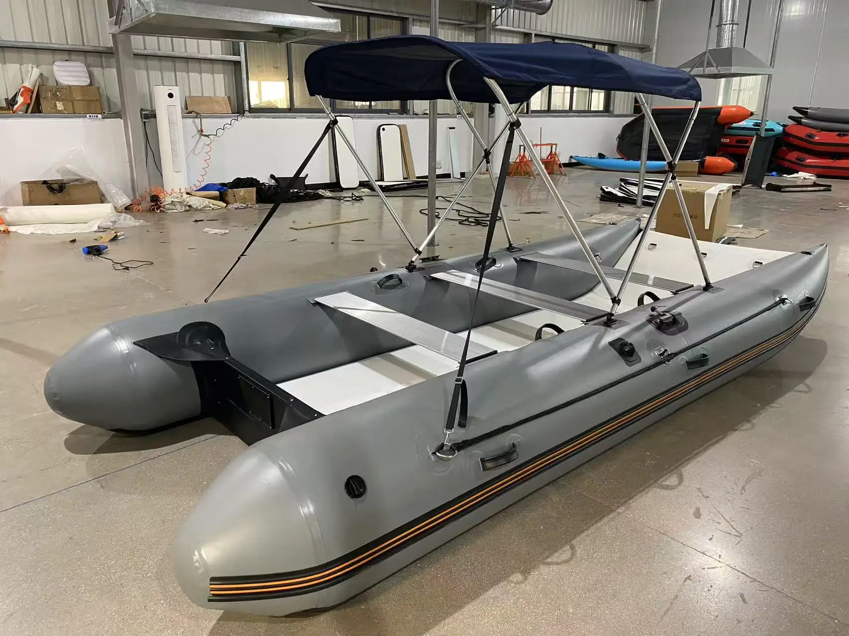 330CM High Speed Inflatable Catamaran Boat With Sunshade Taking 4 Persons Driving In Lake River And Offshore Sea