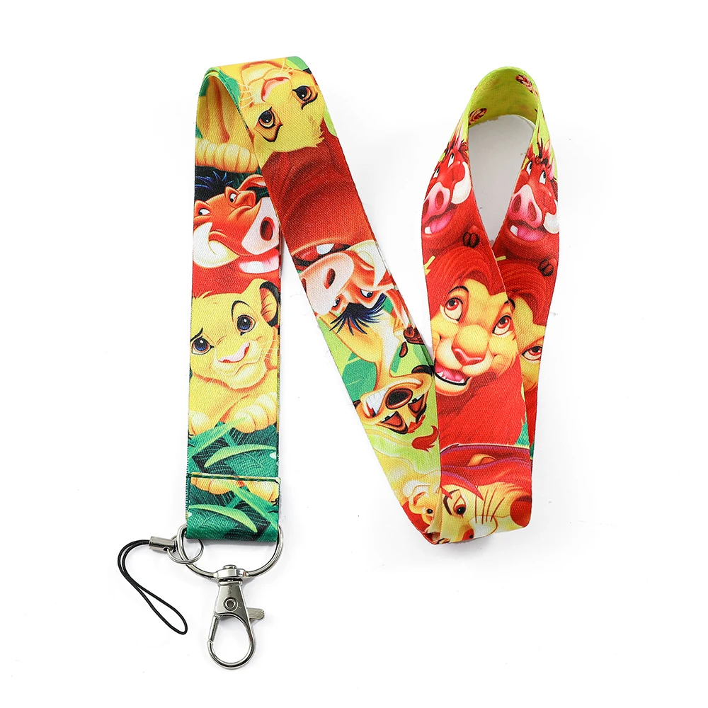 The Lion King Lanyard Neck Strap Cartoon Keychain for Pendant Key ID Badge Holder Key Ring Cord Hang Rope Lariat Accessory