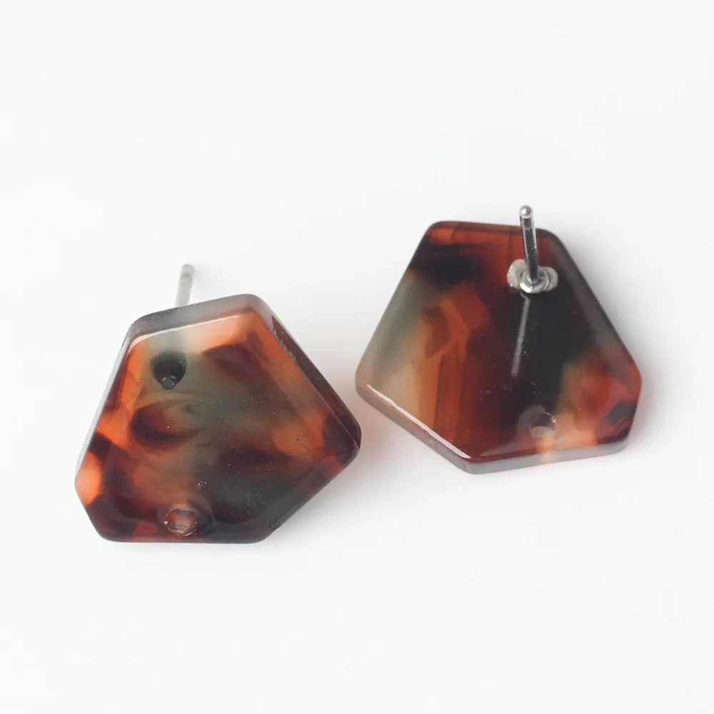 100Pcs Handmade Irregular Stud Earrings Connectors Acrylic Print Earrings Base Earring Settings Diy Jewelry Making Accessories