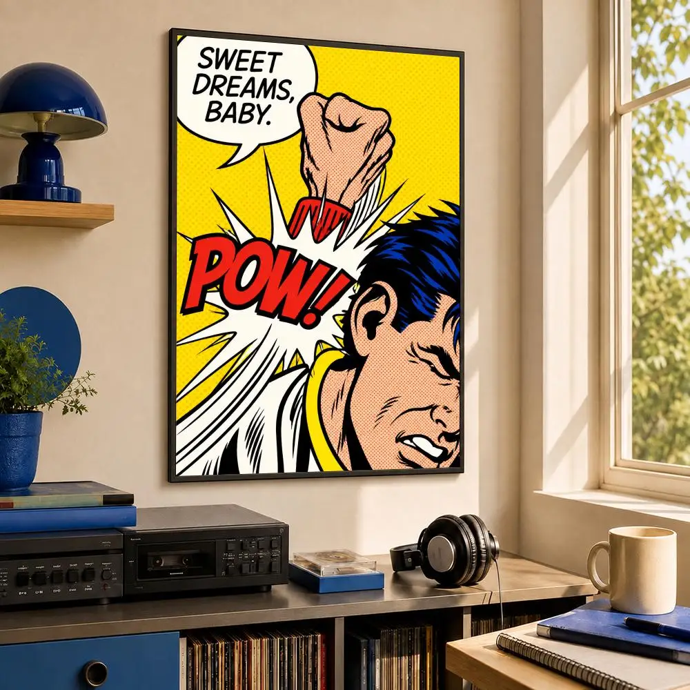 Pop Art Roy Lichtenstein Canvas Poster HD PP Waterproof Wall Decor for Living Room Gift