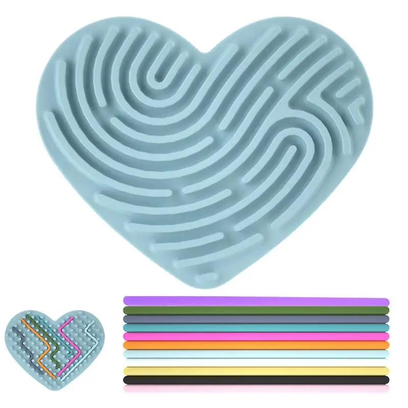 

Heart Educational Sensory Activity Board Double-sided Learning Travel Sensory Board Fidget Toy With 11 Strings For Kid 3