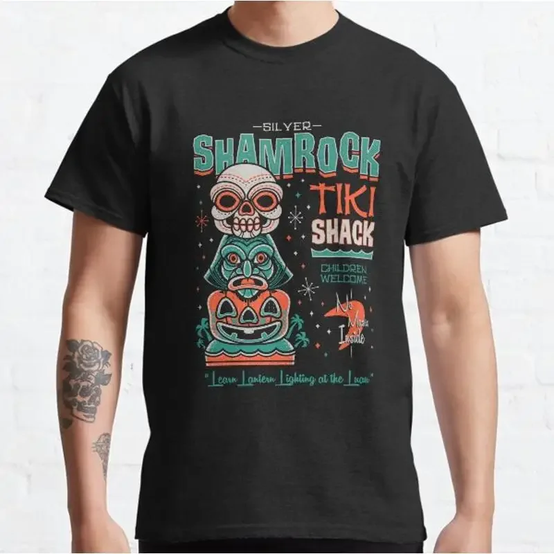 Shamrock Tiki Shack Creepy Cute Spooky Halloween Vintage Surf T Shirt