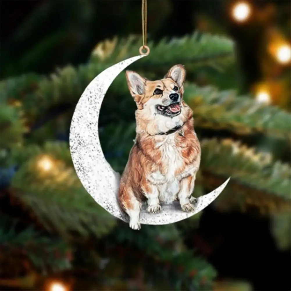 Sit On The Moon Dog Memorial Souvenir Christmas Memorial Decoration Memorial - Lost Pet Gift  Memories Of Loving Dogs