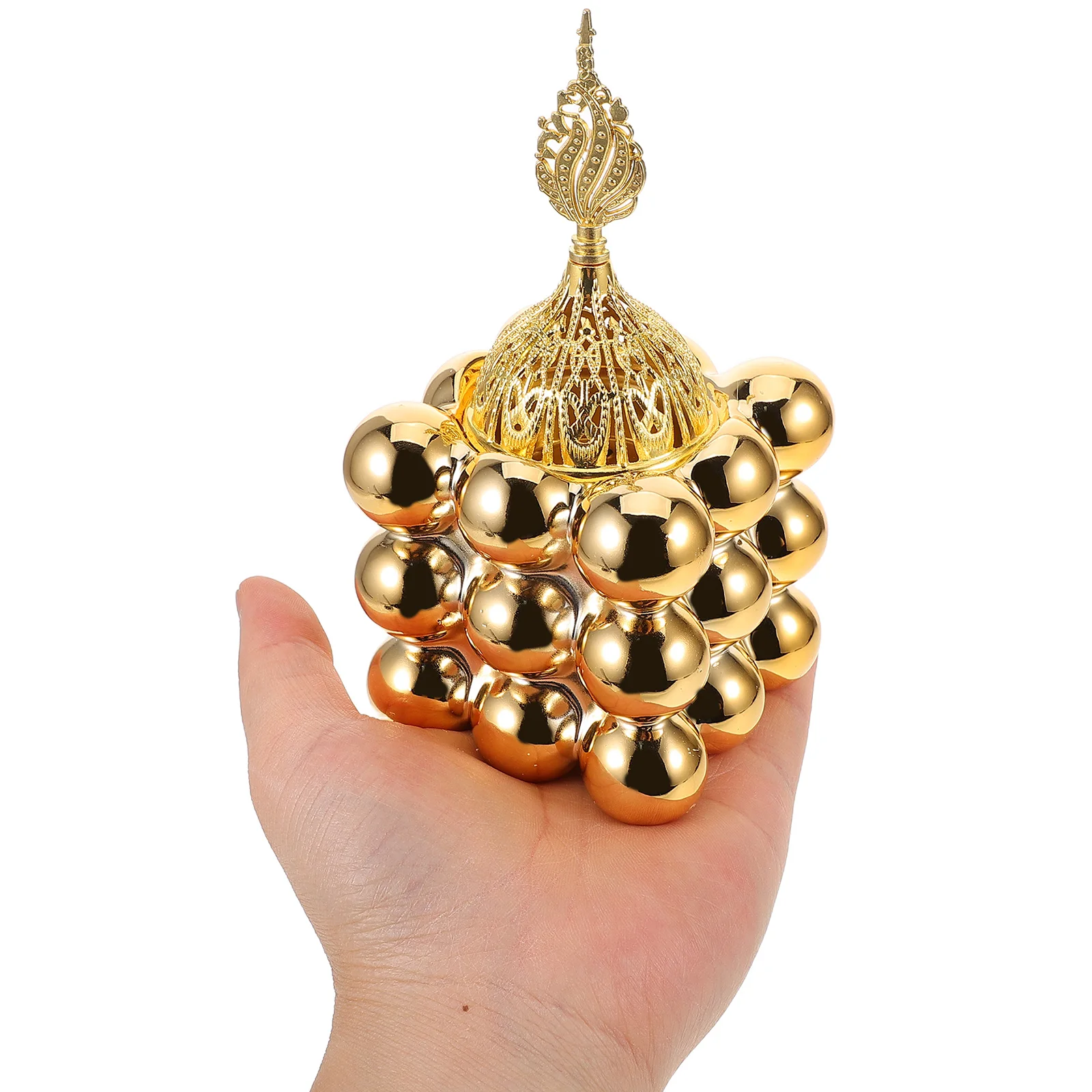 

Золотая керамическая курильница в форме куба, арабский фестиваль, портативный держатель для бука для спальни, гостиной, медитации