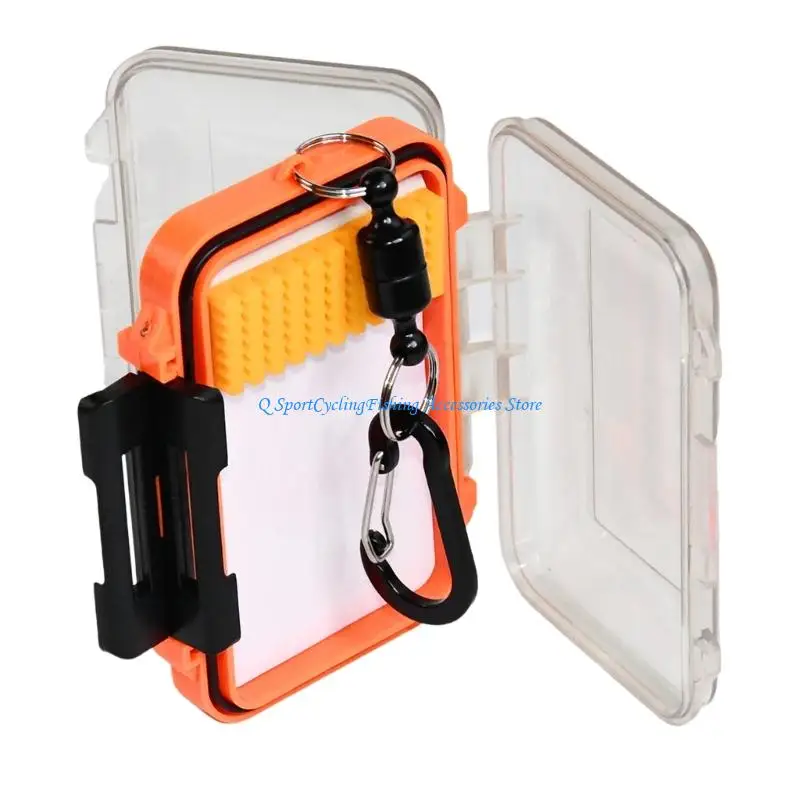 صندوق تخزين عائم لصيد السمك منظم أدوات معالجة مزدوجة الجانب مقاوم للماء وإغلاق مغناطيسي عائم مع حبل قصير