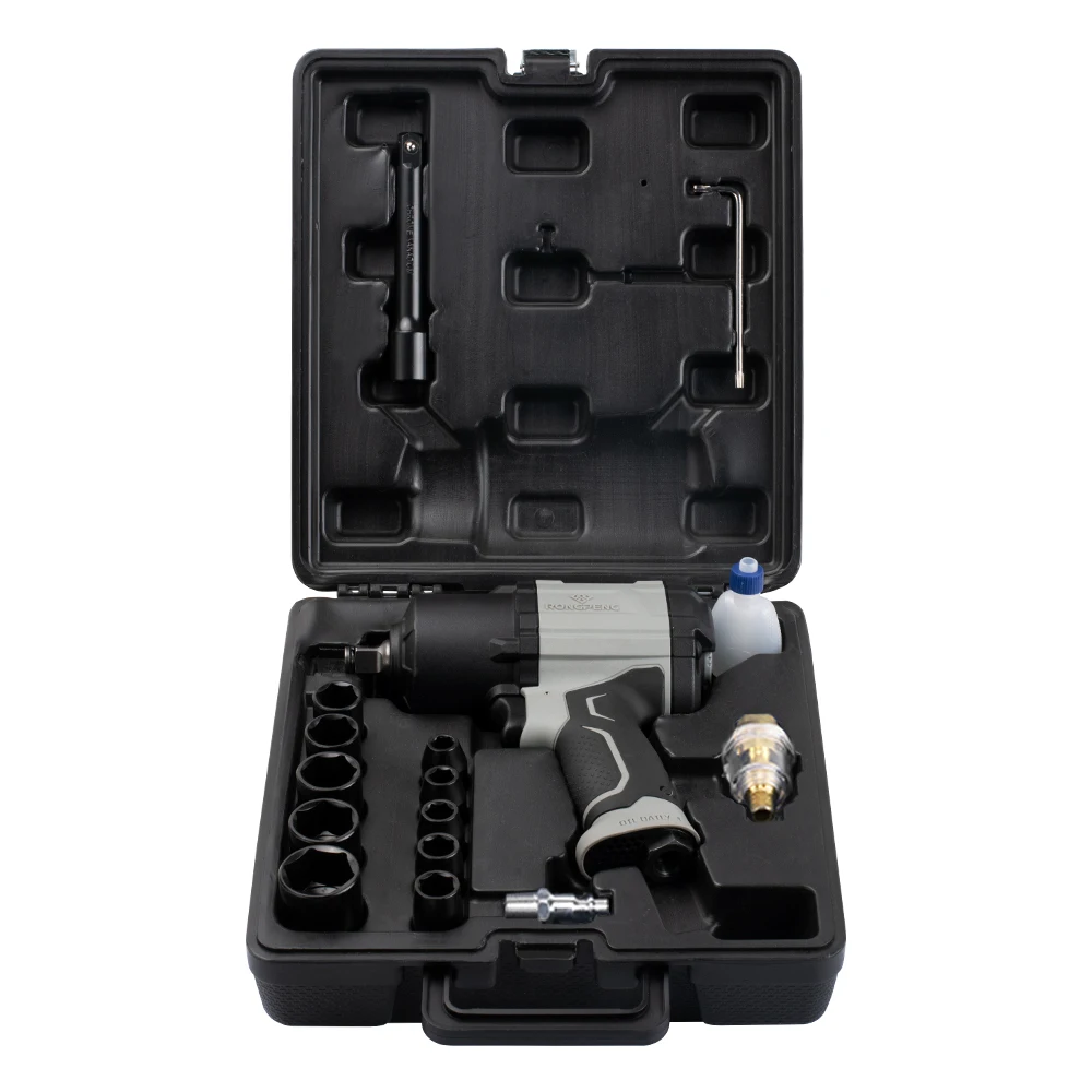 Rongpeng RP7808 hot-selling 17 pieces 1/2 inch pneumatic impact tool set and accessory set with storage box