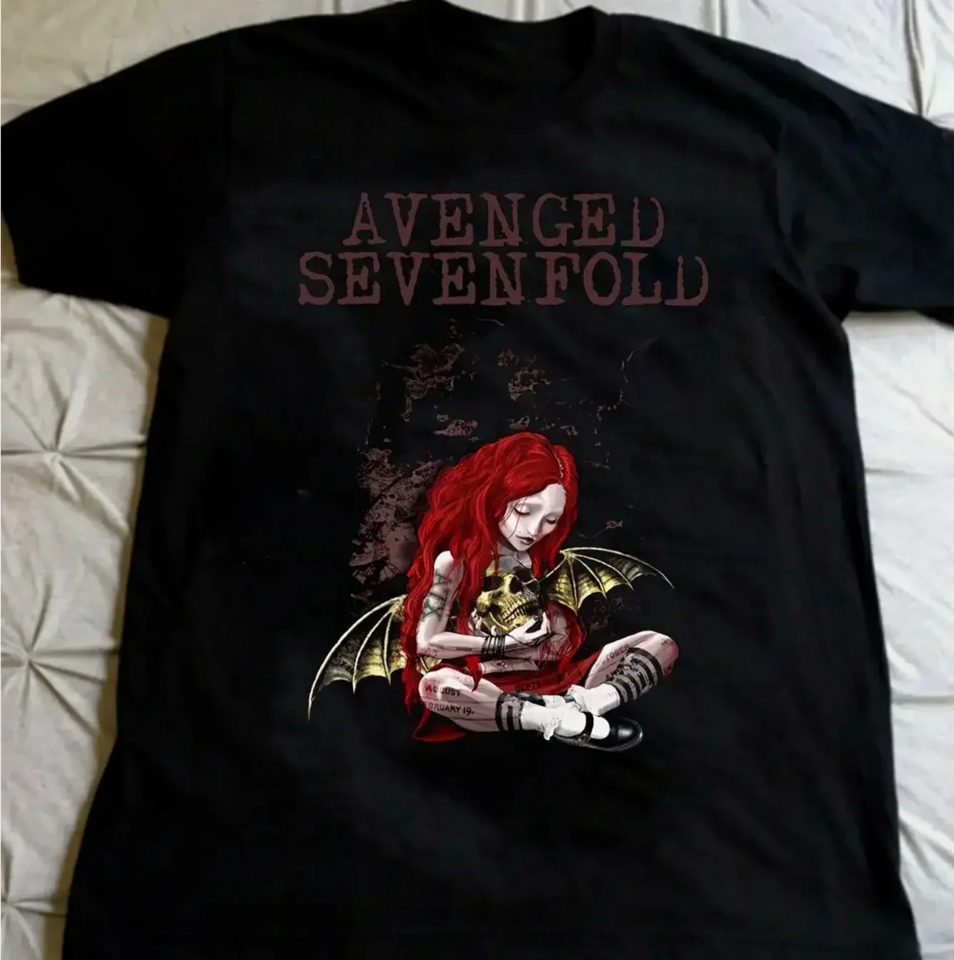 Rare Avenged Sevenfold Band Tour Cadeau pour fan T-shirt noir S-2345XL