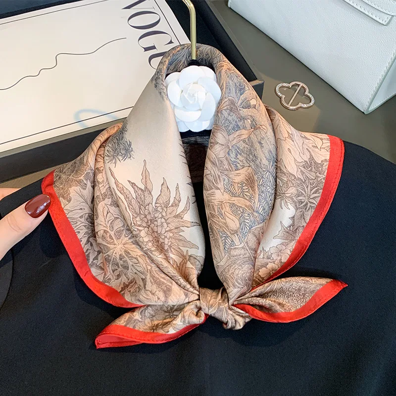 

100% Real Silk Scarf Modern Hairband Luxury Scarves Woman Hijab Headband Ribbon Foulards Femme Casual Daily Shawl