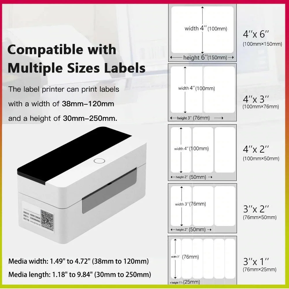 D463B taşınabilir termal kağıt yazıcı kablosuz 4x 6 nakliyat logistikleri fatura makbuz etiket etiket barkod not yazıcı USB WIFI