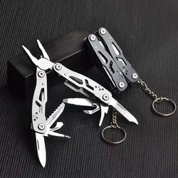 Multi-functional Pliers Small ToolStainless Steel Folding Pliers Pocket MiniPortableOutdoor Camping Pliers Multitool Keychain