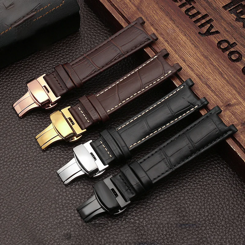 Genuine Leather Watch Band Female Connector For Citizen Perpetual Calendar CB0164-17E CB0160-18A Cowhide Leather Strap