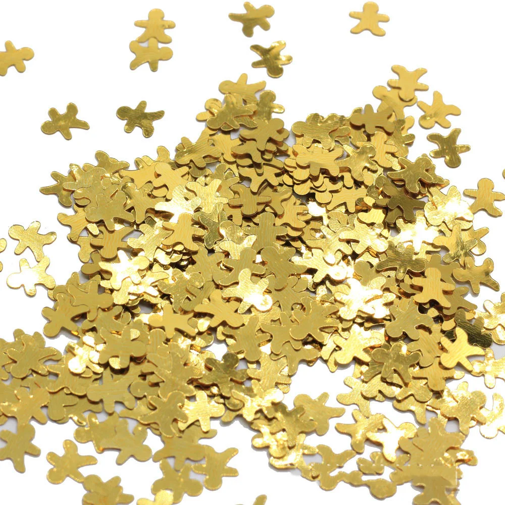 20g PVC Gold Gingerbread Man Paillettes Sequins for Crafts Glitter Nails Art Christmas Decoration DIY Accessories Confetti 7mm