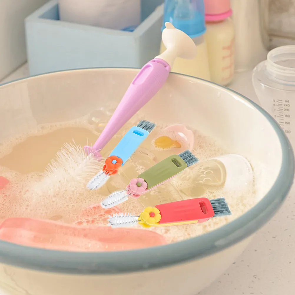 

9Pcs Vibrant Flower Design Bottle Cleaning Brush Kit for Baby Bottles Cups Lids Water Bottles Spotless Residue Removal Travel