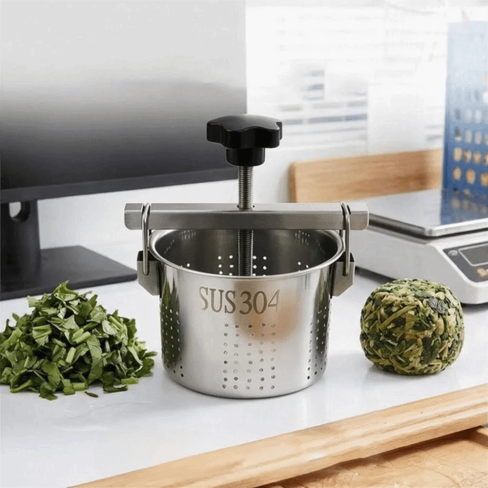 304 Stainless Steel Vegetable Stuffing Squeezer with Filter Bag Pressing Lemon Juicer Rust-proof Corrosion-resistant