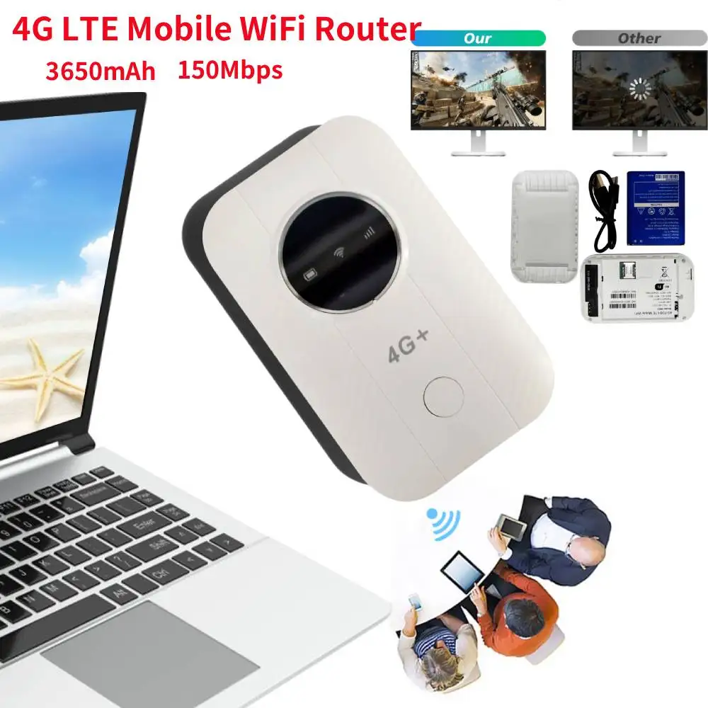 

Беспроводной маршрутизатор 4G LTE, 150 Мбит/с, портативная точка доступа Wi-Fi, 3650 мАч, 150 Мбит/с, широкий охват, 4G SIM-карта, карманный Wi-Fi-маршрутизатор, беспроводной модем