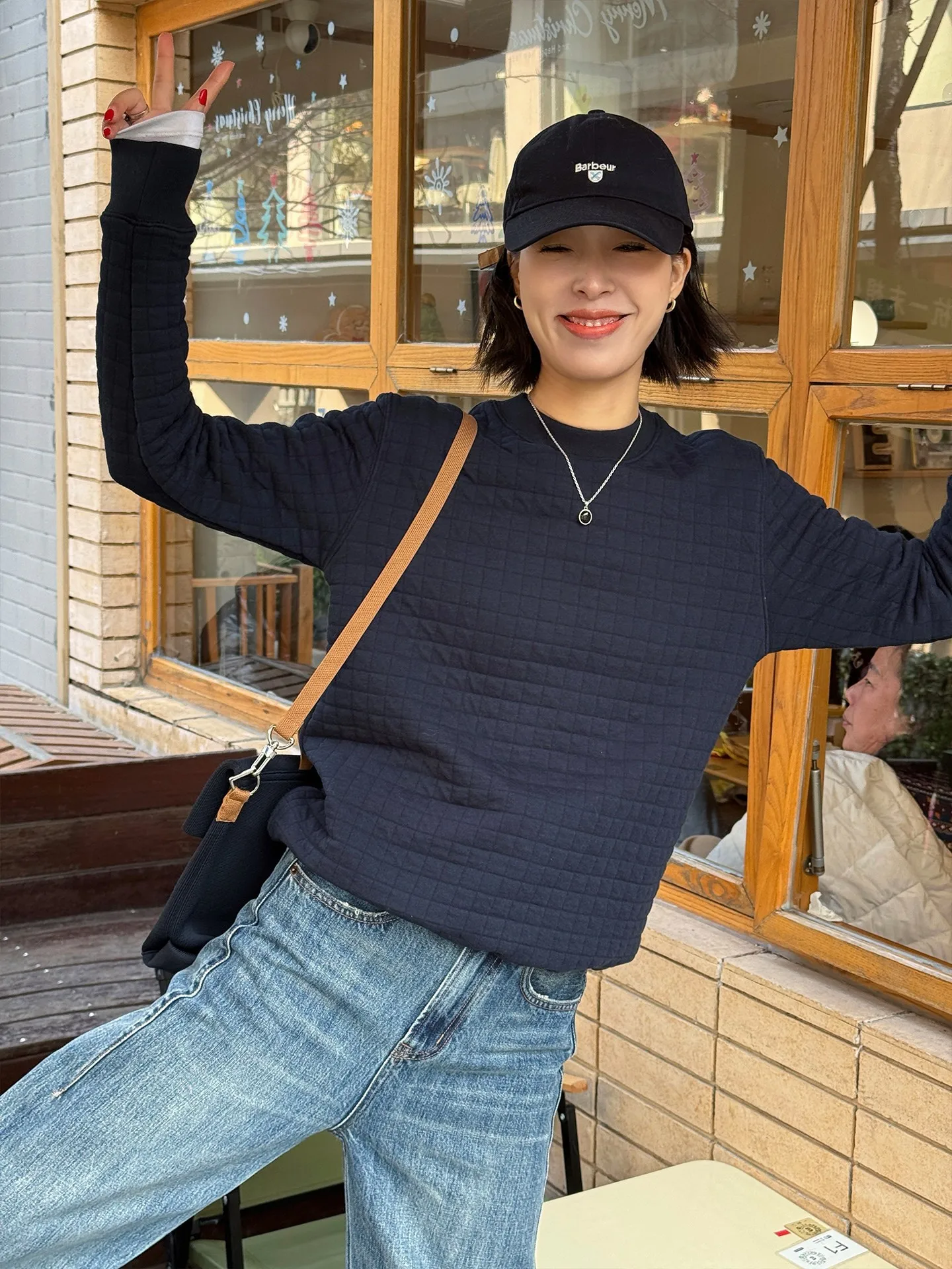 

Универсальный повседневный свитшот Bebes Home Simple Versatile с круглым вырезом и длинными рукавами, приталенный крой, для женщин, модный, из смесового хлопка и полиэстера