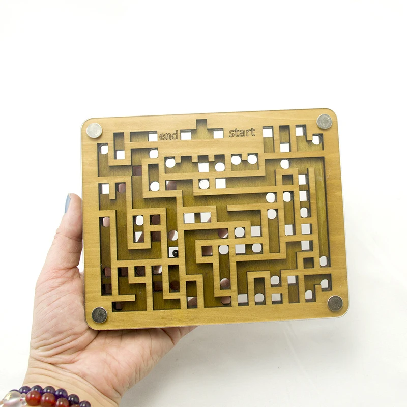 Jeu de labyrinthe en bois intelligent pour adultes, puzzle labyrinthe, coordination œil-main, jouets