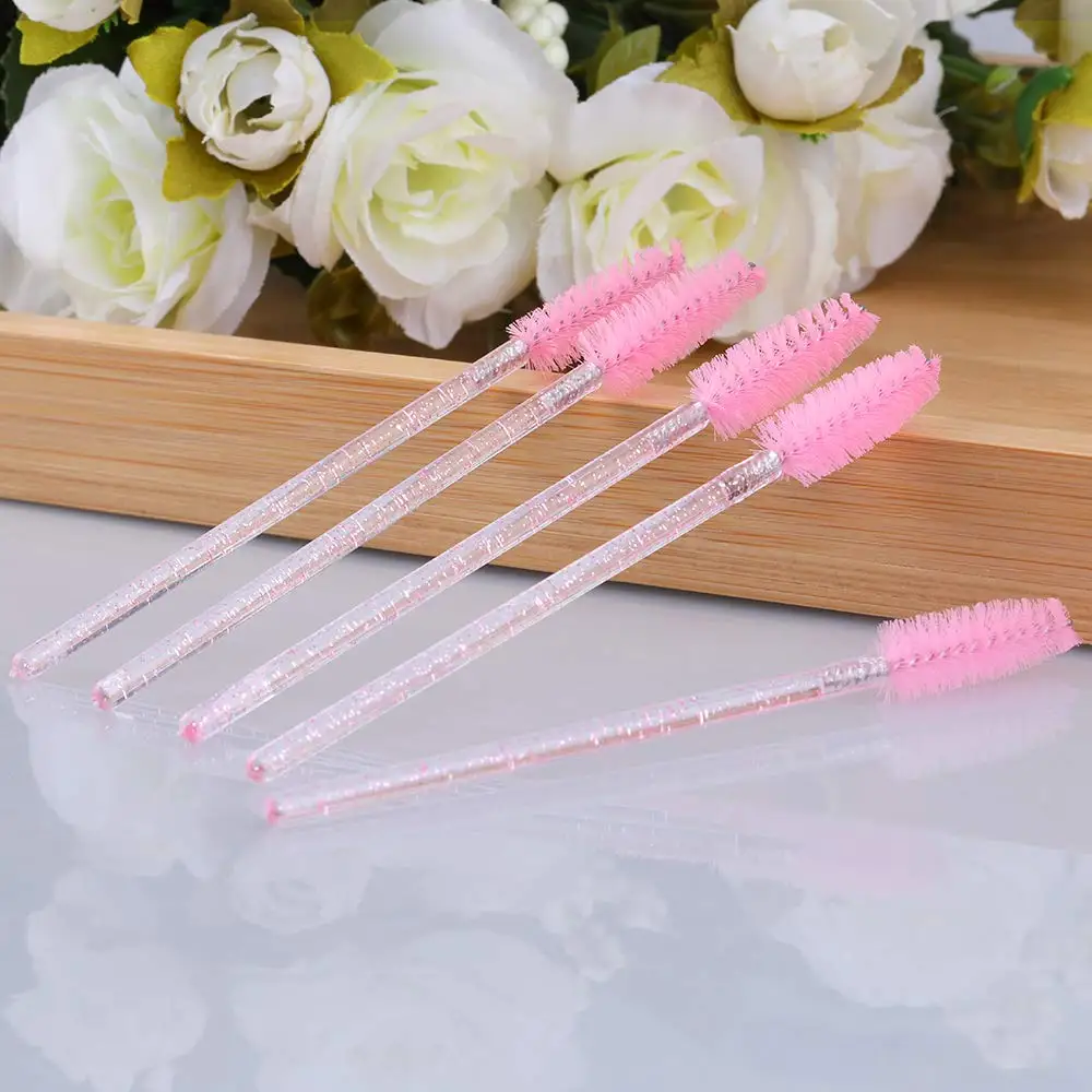 100PCS Eyelash Mascara Brushes Disposable Lash Crystal Eyelash Brush Makeup Kits for Eyelash Extensions and Eyebrow Brush