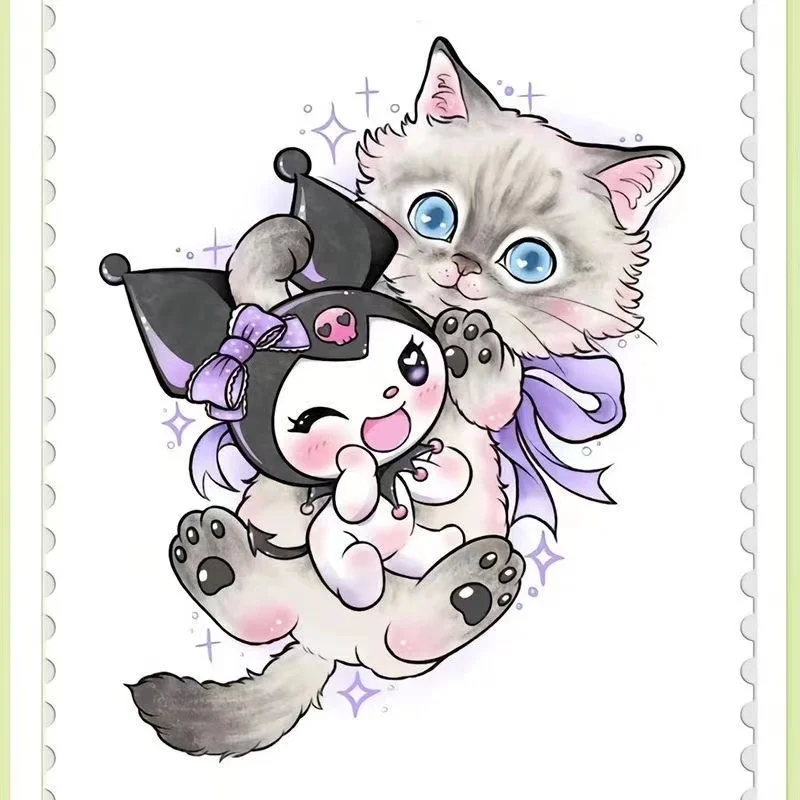 Cat Kuromi Advanced Cute Colored Tattoo Stickers, Waterproof and Simulated Legs, High Beauty, Spicy Girl, Sweet and Cool