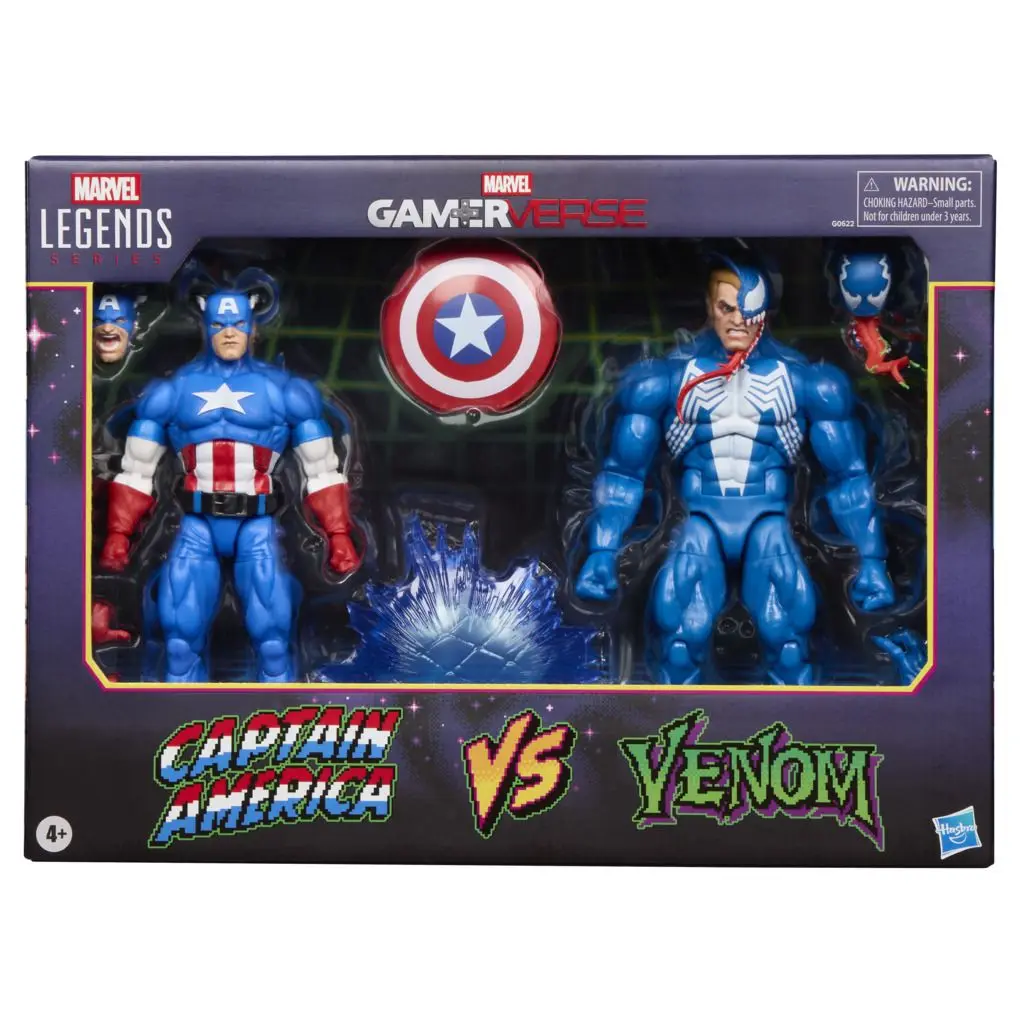 شخصية Marvel Legends Gamerverse MVC Captain America VS Venom 2pack Deluxe Exclusive مقاس 6 بوصات